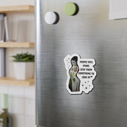 Zombie Lady Deadrah - Give Them Something to Look At - Die Cut Magnet