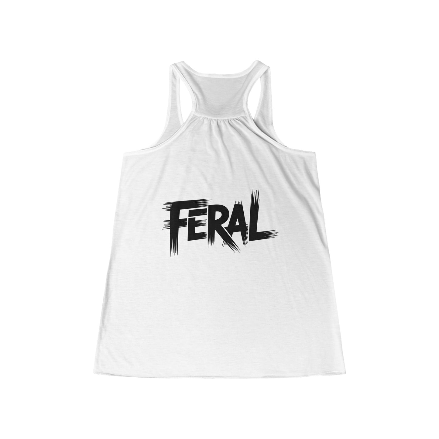 Tattooed Cat Original Tattoo Artwork 'FERAL' - White Racerback Tank Top — Women's Flowy Razorback