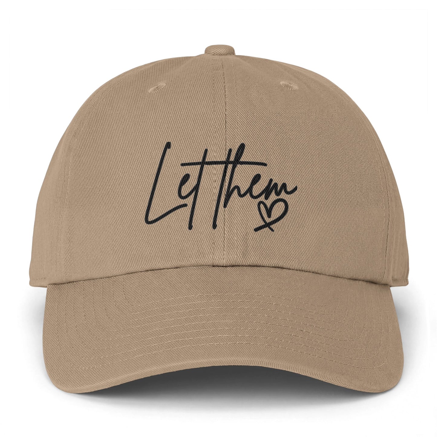 Let Them Heart Embroidered Baseball Cap — Casual Script Hat for Everyday Wear