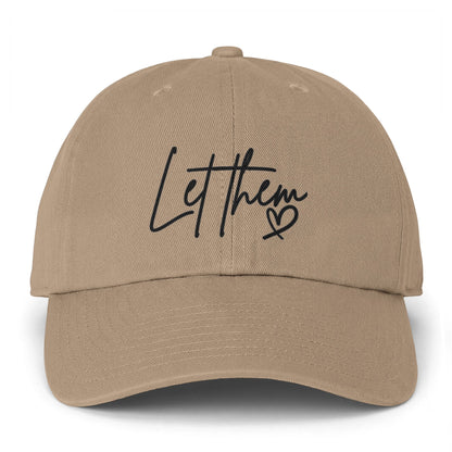 Let Them Heart Embroidered Baseball Cap — Casual Script Hat for Everyday Wear