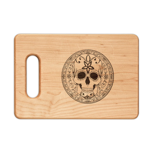 Sugar Skull Engraved Cutting Board — Gothic Decorative Serving & Chopping Board