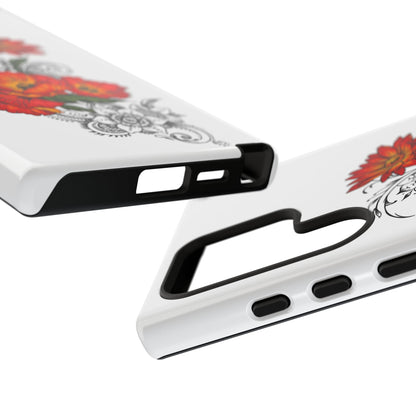 Floral Red Poppy - Tough Galaxy Phone Case Series S10-S25 Series