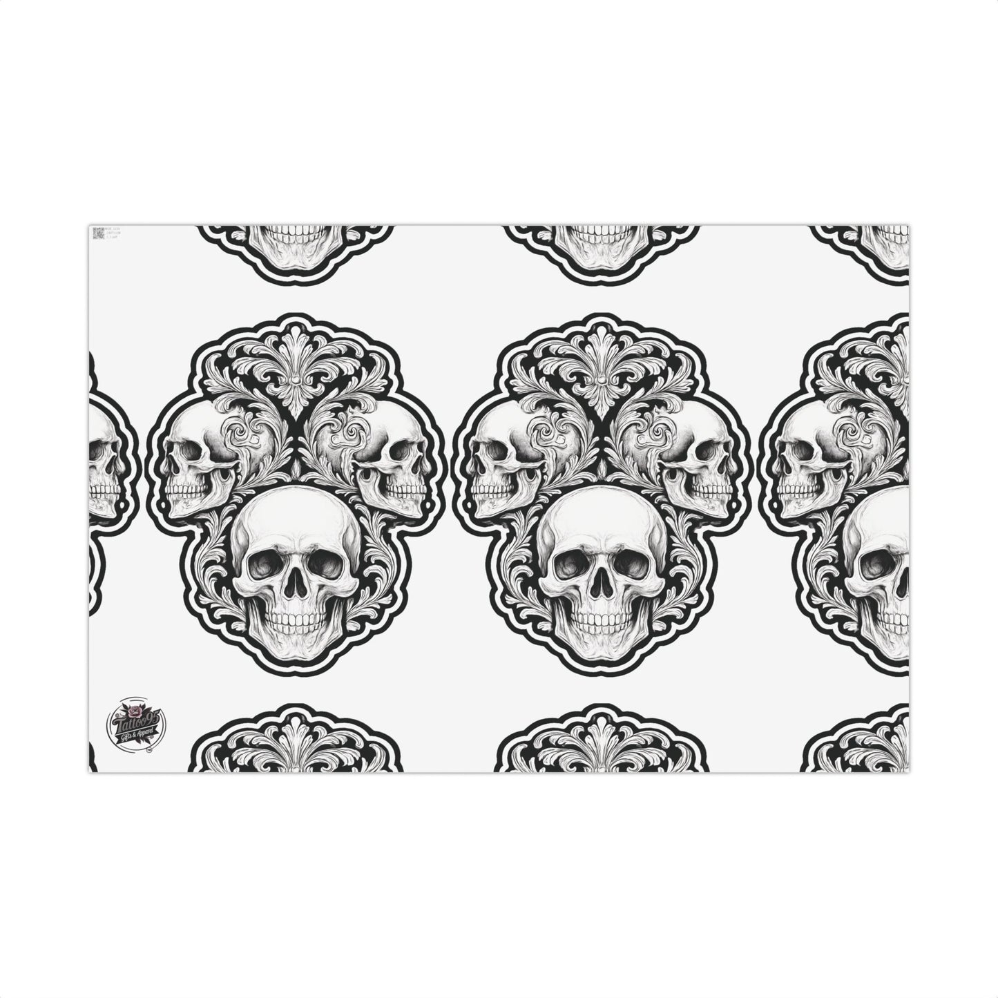 Skulls Filigree - Gift Wrapping Paper