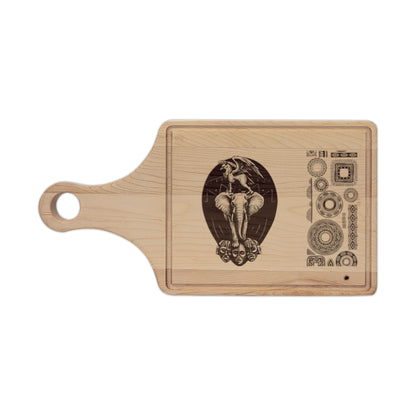 African-Inspired Totem Tattoo Engraved Wooden Cutting Board — Decorative Serving & Chopping Board