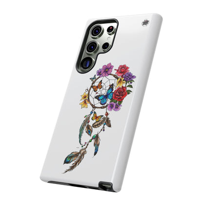 Dreamcatcher &  Butterflies White — Tough Galaxy S10-S25 Series Protective Cover