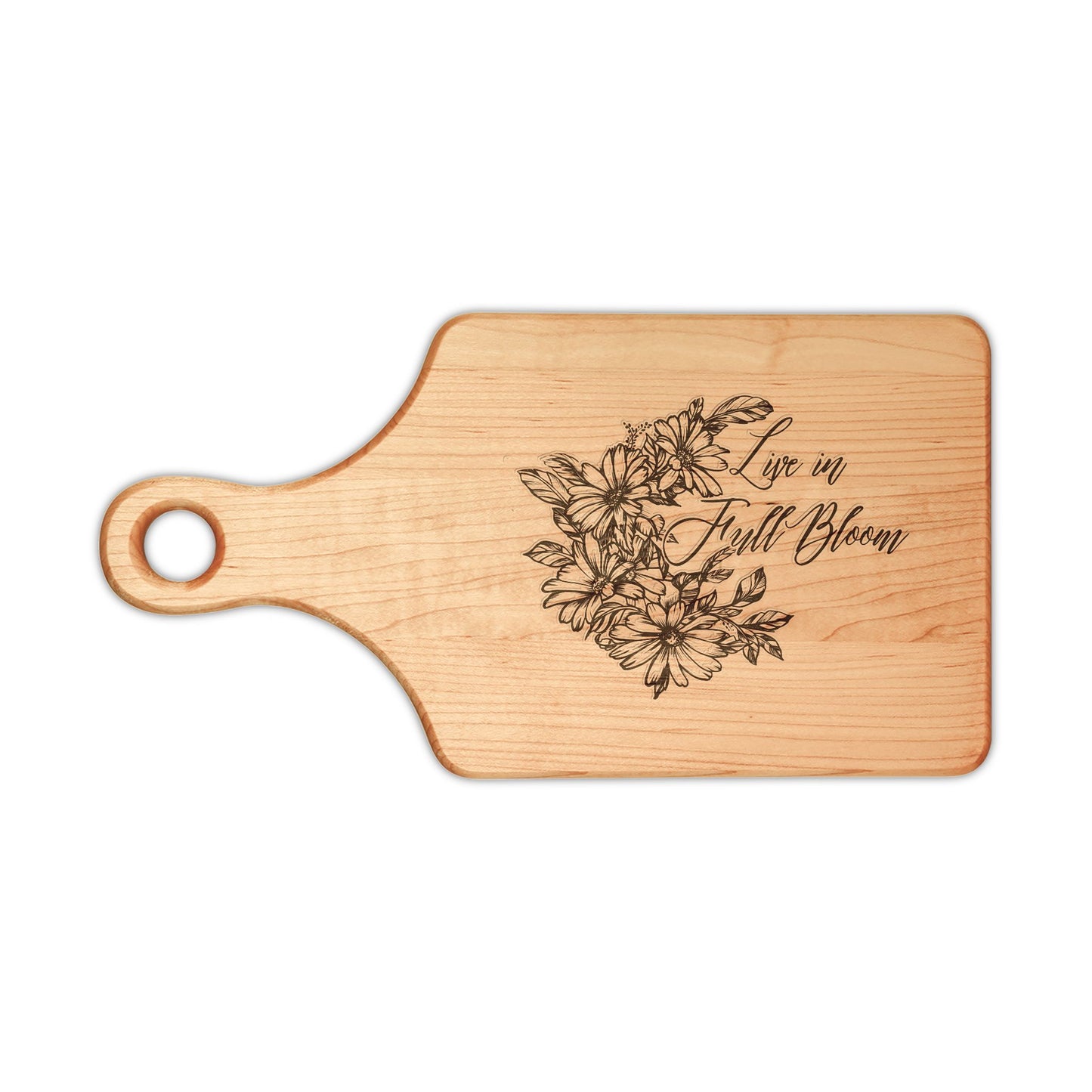 Live in Full Bloom - Wooden Cutting Board