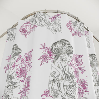 Flowing Geisha Tattoo Artwork - Shower Curtain