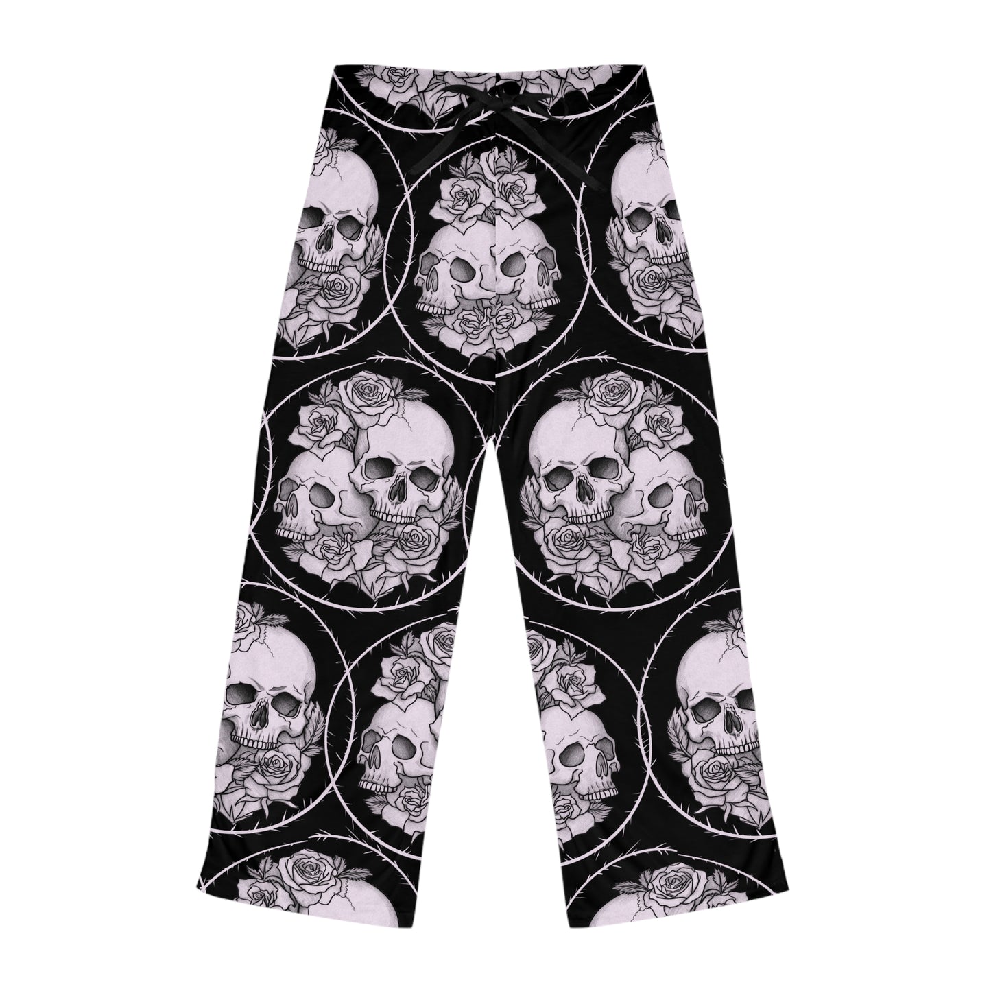 Roses Skull Pair - Pajama Pants — All-Over Print Lounge PJ Bottoms