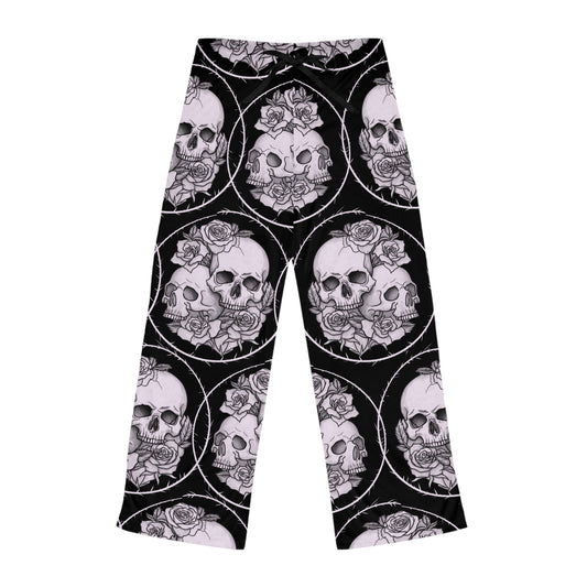 Roses Skull Pair - Pajama Pants — All-Over Print Lounge PJ Bottoms
