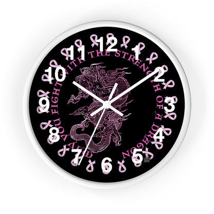 Dragon Strength - Wall Clock Black Background