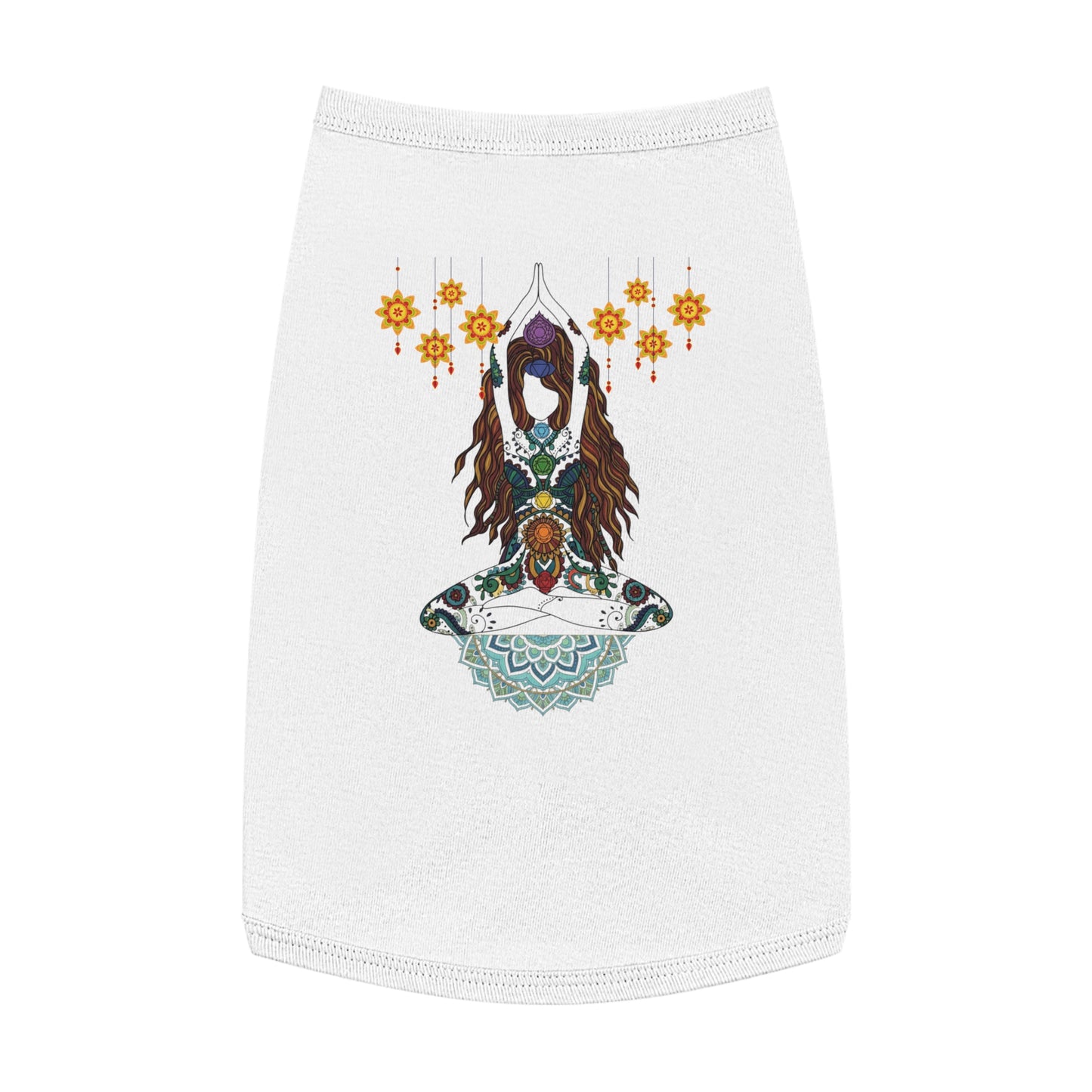Yoga Goddess Meditation Lotus - Pink Pet  Tank Top – White Pet Tank Top