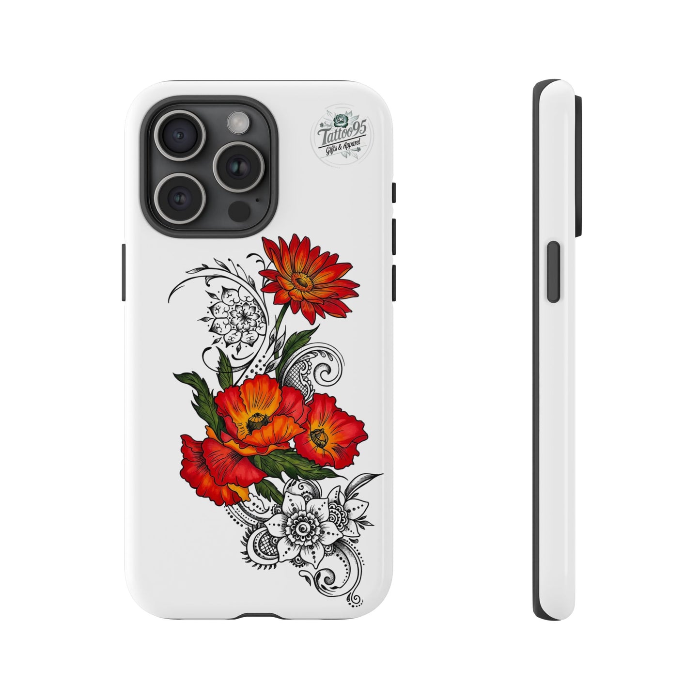 Floral Red Poppy iPhone Case — Red Poppy Botanical Tough Case