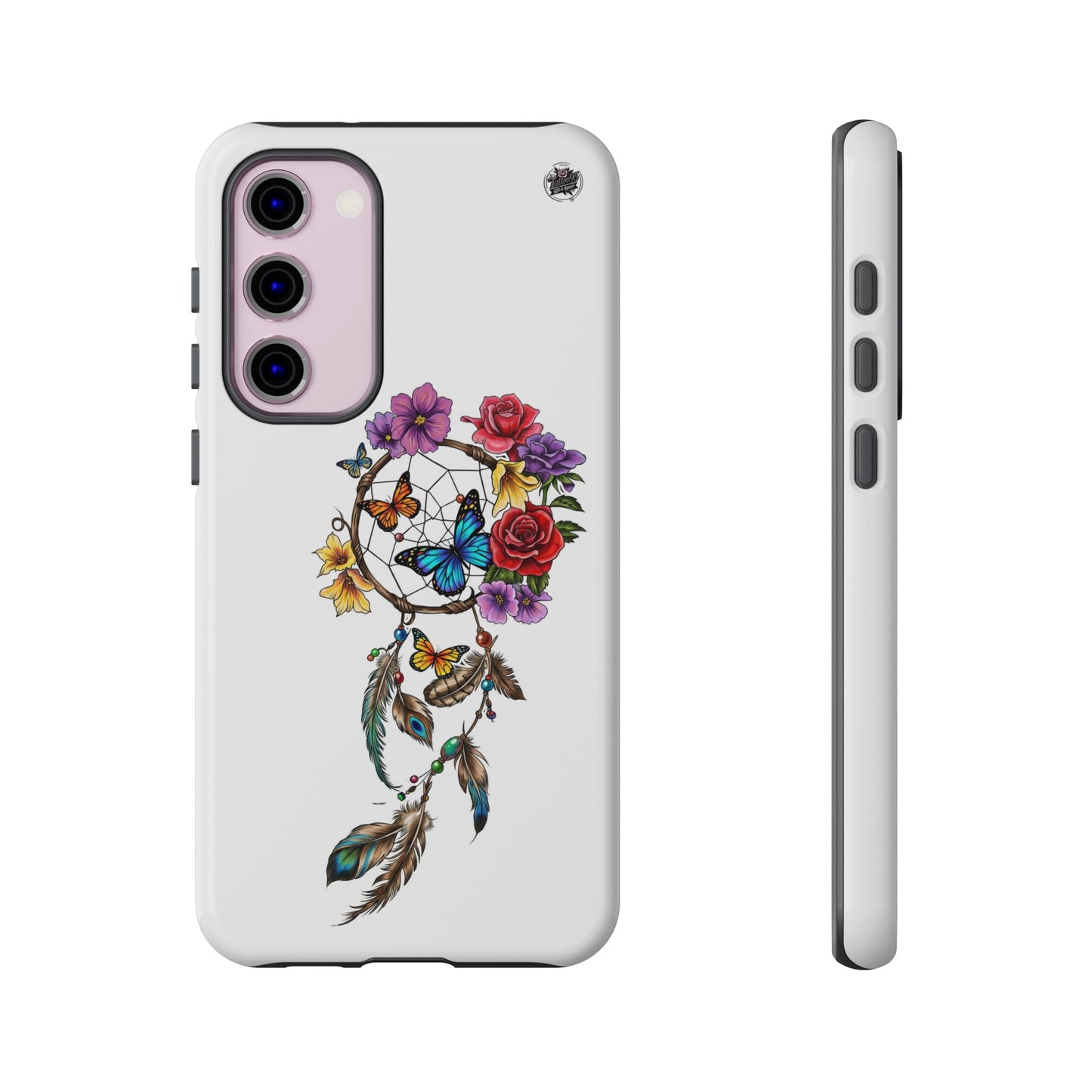 Dreamcatcher &  Butterflies White — Tough Galaxy S10-S25 Series Protective Cover