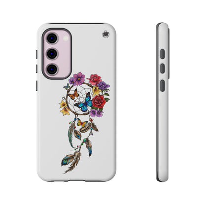 Dreamcatcher &  Butterflies White — Tough Galaxy S10-S25 Series Protective Cover