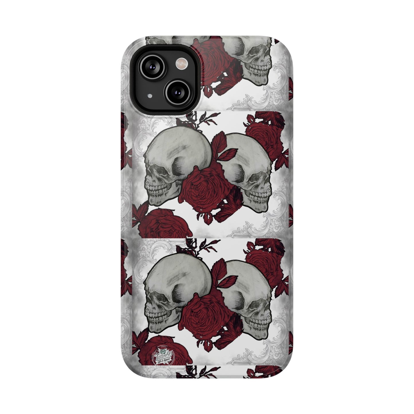 Skulls and Roses Tattoo Art - iPhone Case
