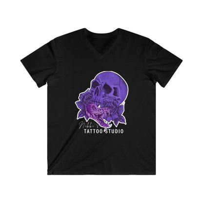 Nikki's Tattoo Studio 30th Anniversary Skull & Snake V-Neck Tee