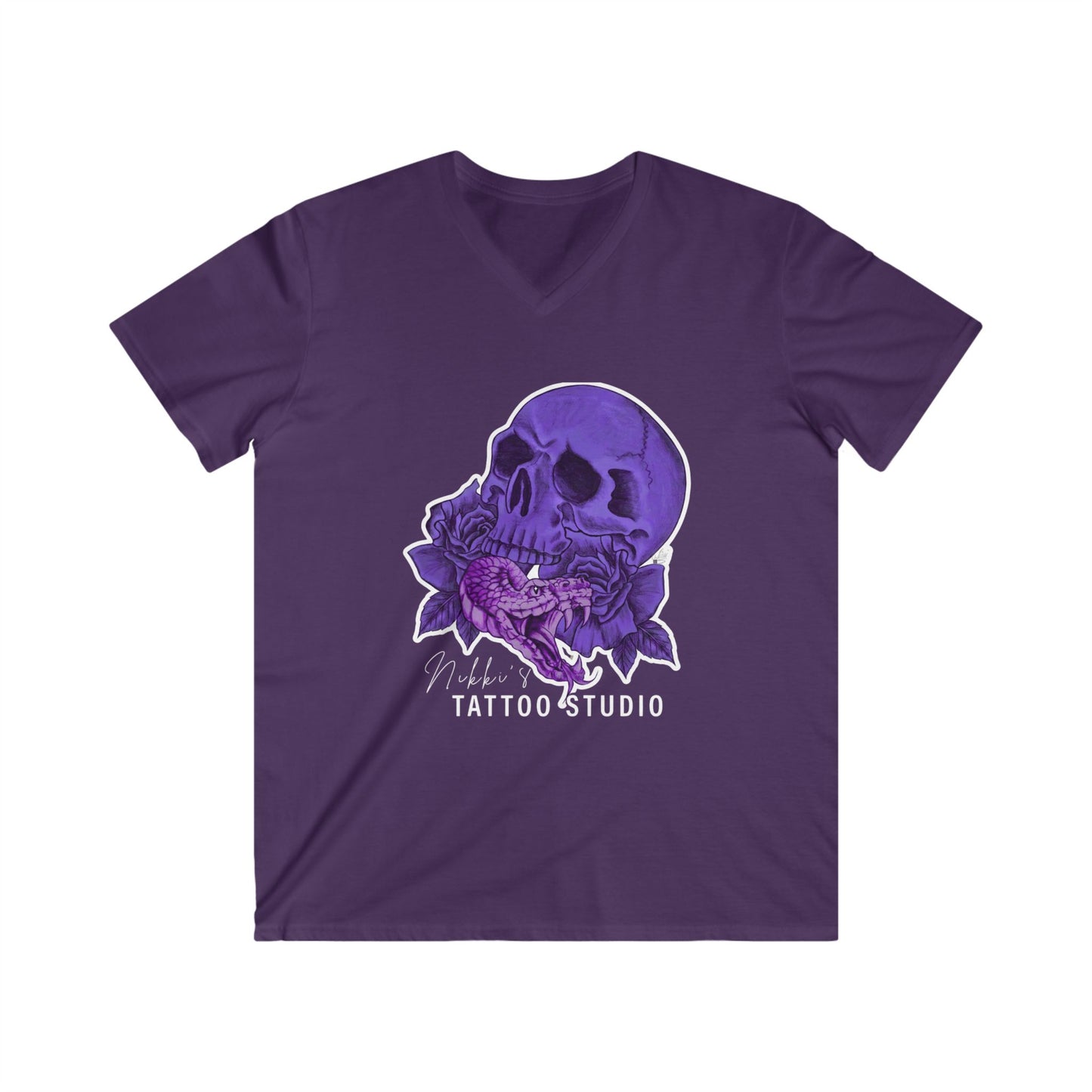 Nikki's Tattoo Studio 30th Anniversary Skull & Snake V-Neck Tee