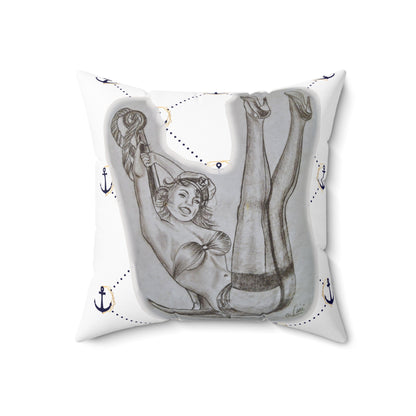 Vintage Sailor Girl Artwork - Pillow