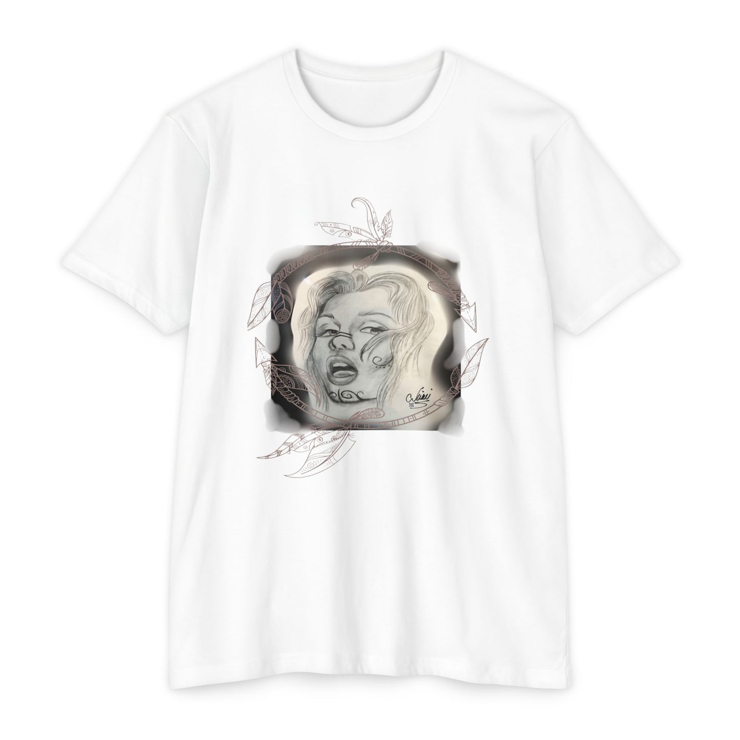 Painted Lady Face Tattoo Artwork - T-Shirt Unisex Jersey