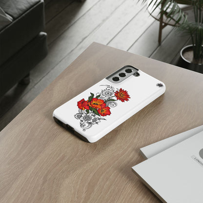 Floral Red Poppy - Tough Galaxy Phone Case Series S10-S25 Series