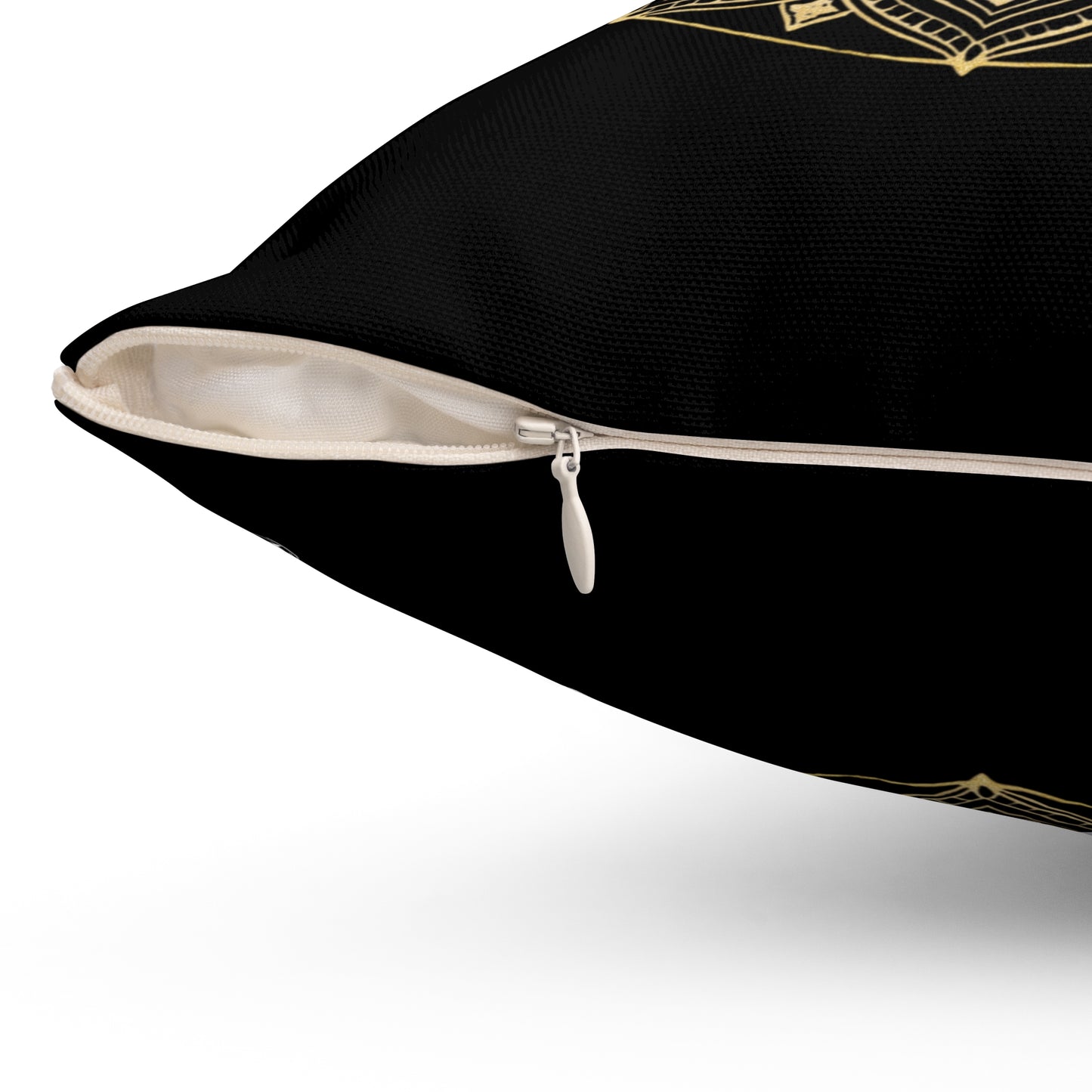 Red & Gold Moth Tattoo Pillow — Spun Polyester Decorative Black