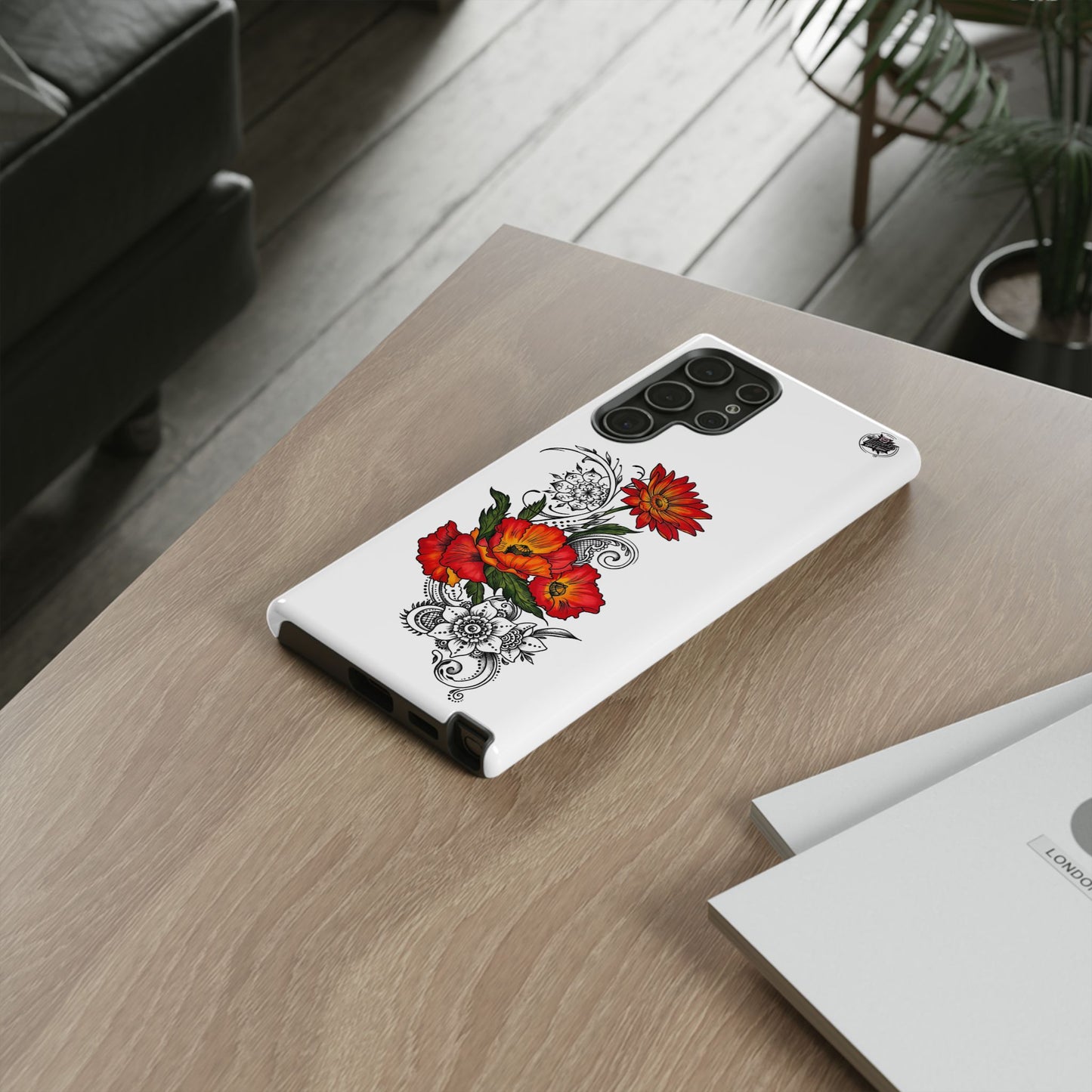 Floral Red Poppy - Tough Galaxy Phone Case Series S10-S25 Series