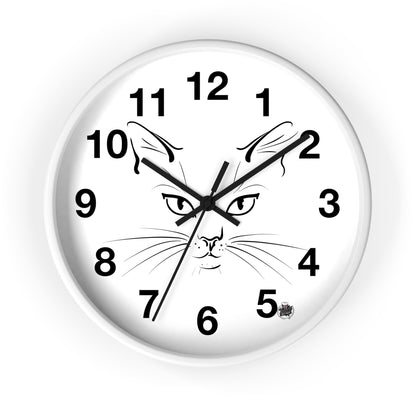 Cute Cat Muzzle Tattoo - Wall Clock — Original Cat Face Design