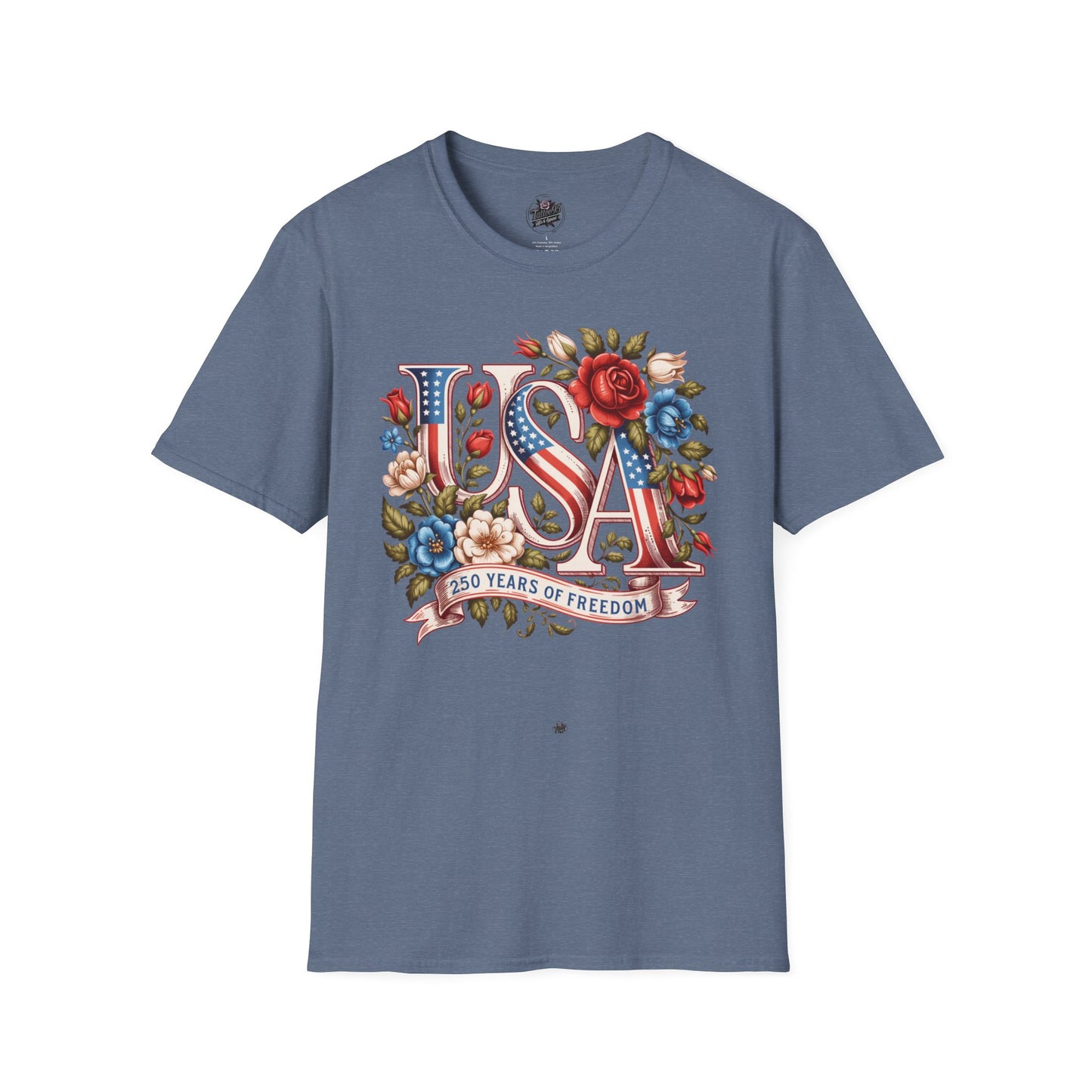 Floral USA 250th T-Shirt — Happy Birthday America