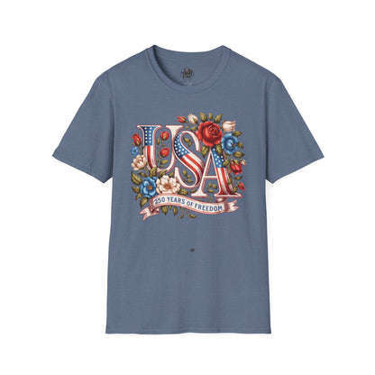 Floral USA 250th T-Shirt — Happy Birthday America
