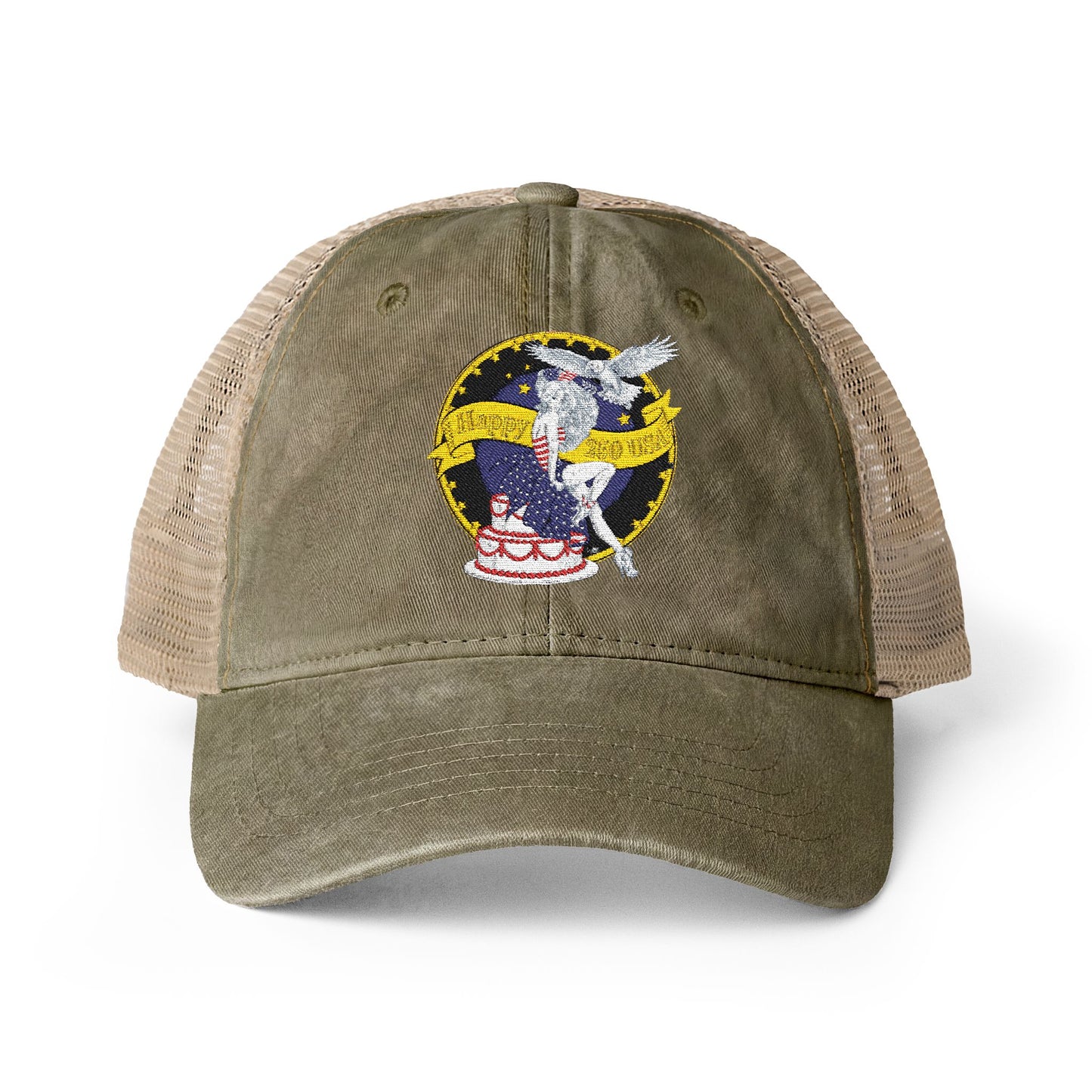 Happy 250th Birthday America — Women's Washed Mesh-Back Cap