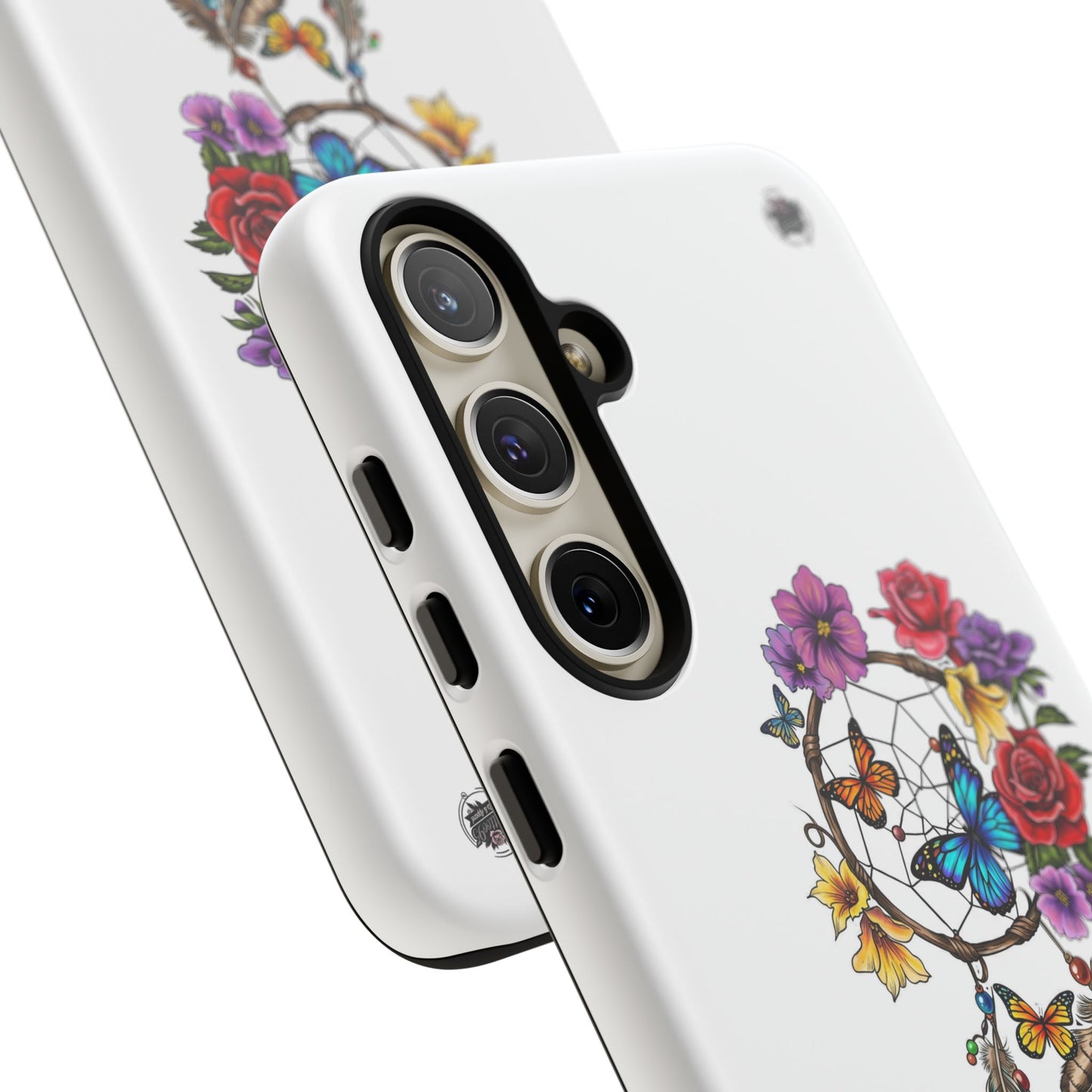 Dreamcatcher &  Butterflies White — Tough Galaxy S10-S25 Series Protective Cover