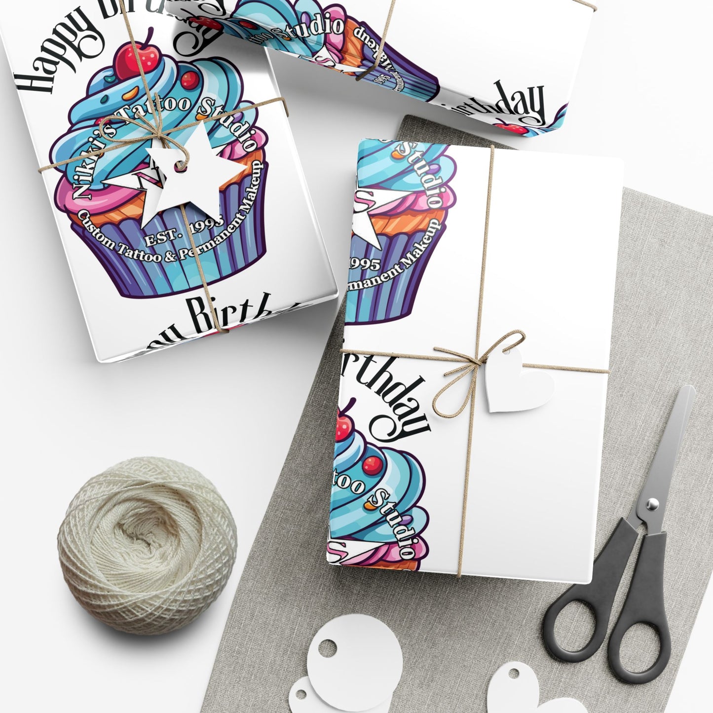 Nikki's Tattoo Studio Collection - Happy Birthday Gift Wrapping - Cupcake