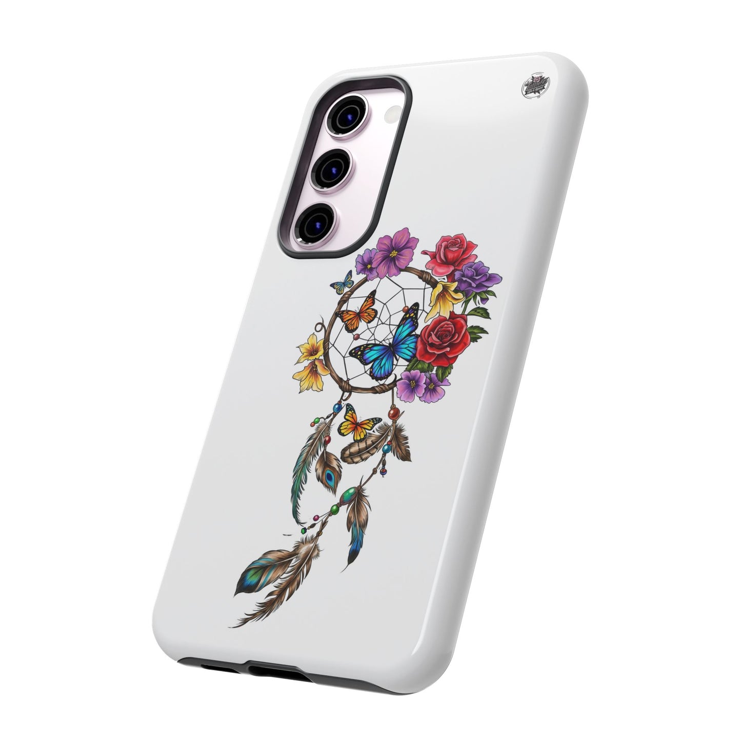 Dreamcatcher &  Butterflies White — Tough Galaxy S10-S25 Series Protective Cover