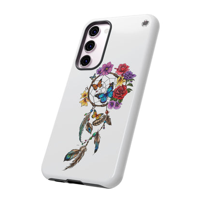Dreamcatcher &  Butterflies White — Tough Galaxy S10-S25 Series Protective Cover