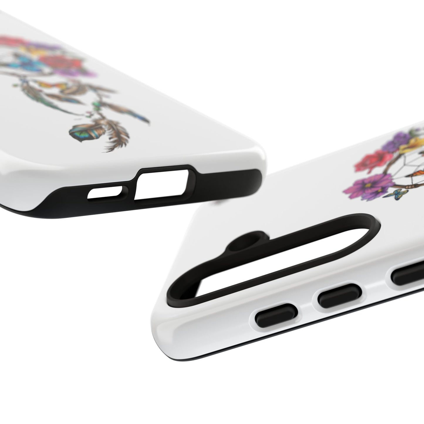 Dreamcatcher &  Butterflies White — Tough Galaxy S10-S25 Series Protective Cover