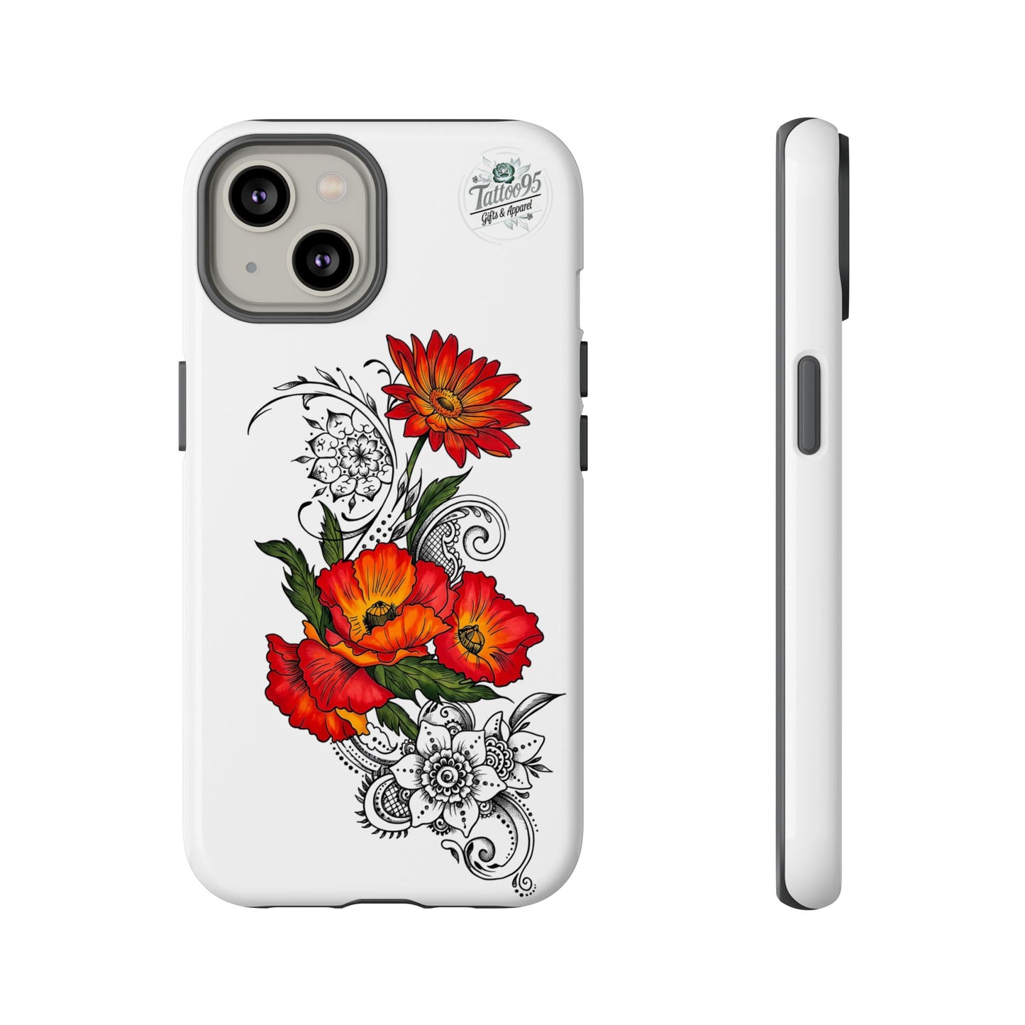 Floral Red Poppy iPhone Case — Red Poppy Botanical Tough Case