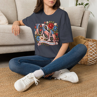 Floral USA 250th T-Shirt — Happy Birthday America
