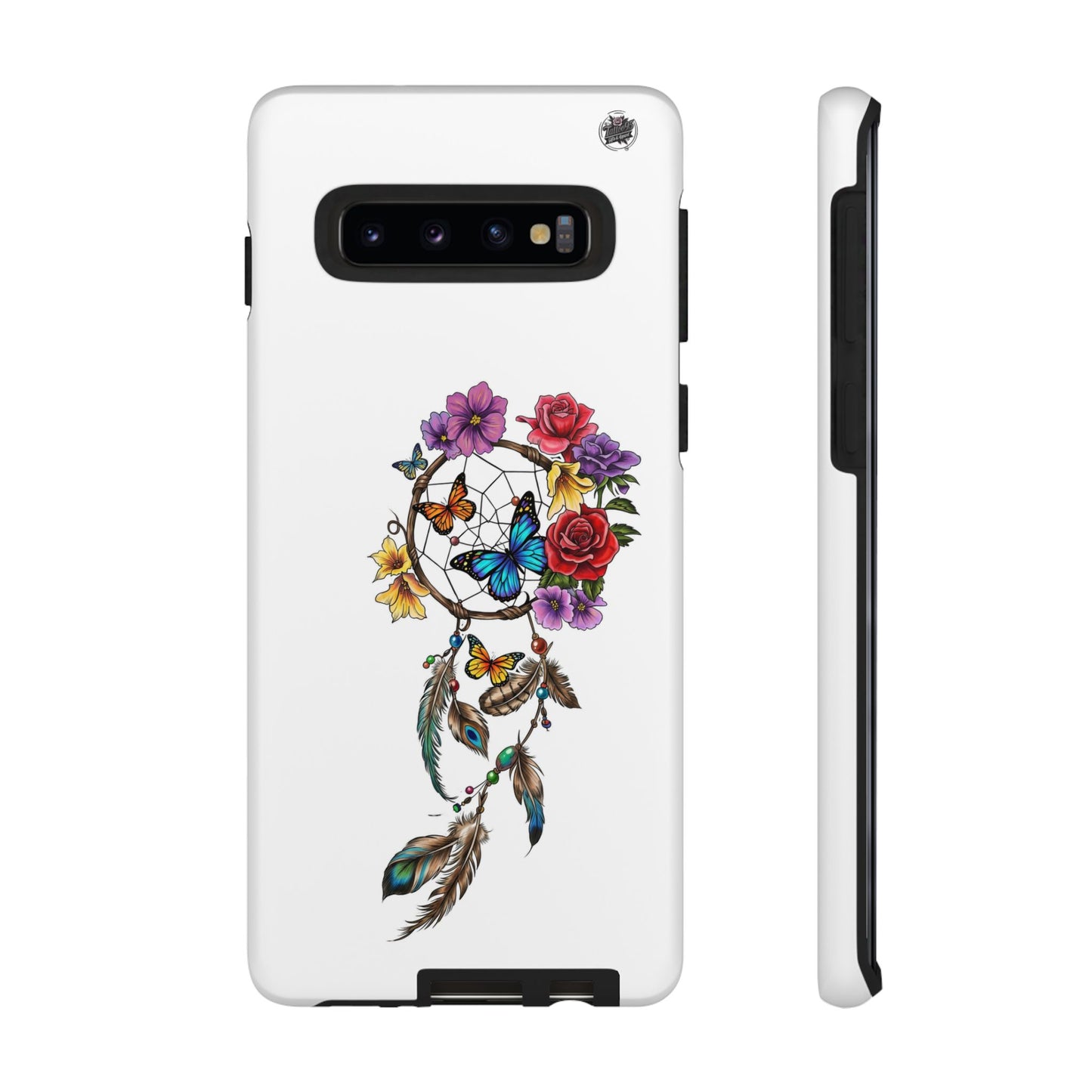 Dreamcatcher &  Butterflies White — Tough Galaxy S10-S25 Series Protective Cover