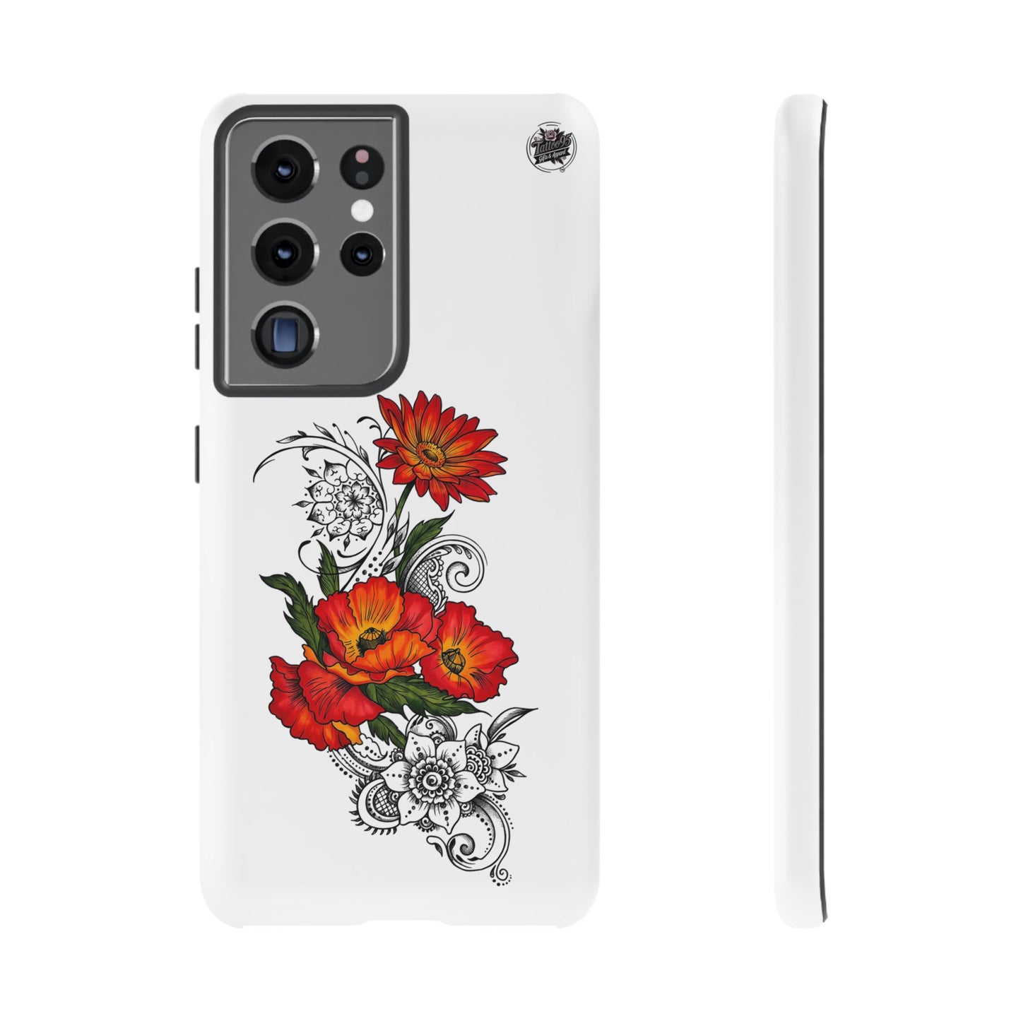 Floral Red Poppy - Tough Galaxy Phone Case Series S10-S25 Series
