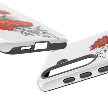 Floral Red Poppy - Tough Galaxy Phone Case Series S10-S25 Series