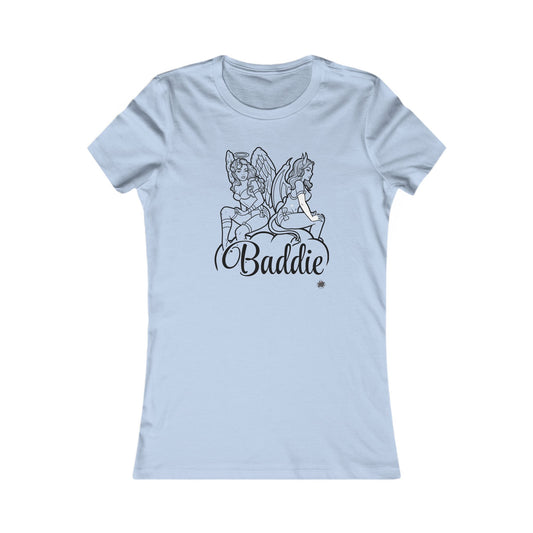 Tattoo Baddies Women's Favorite Tee — Slim-Fit Ribbed Collar Graphic Tee