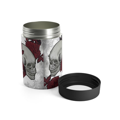 Skull & Roses Stainless Steel 12oz Can Holder — Insulated Cooler