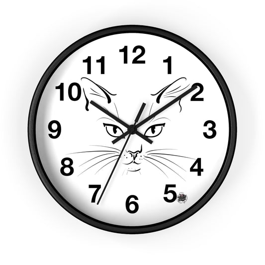 Cute Cat Muzzle Tattoo - Wall Clock — Original Cat Face Design