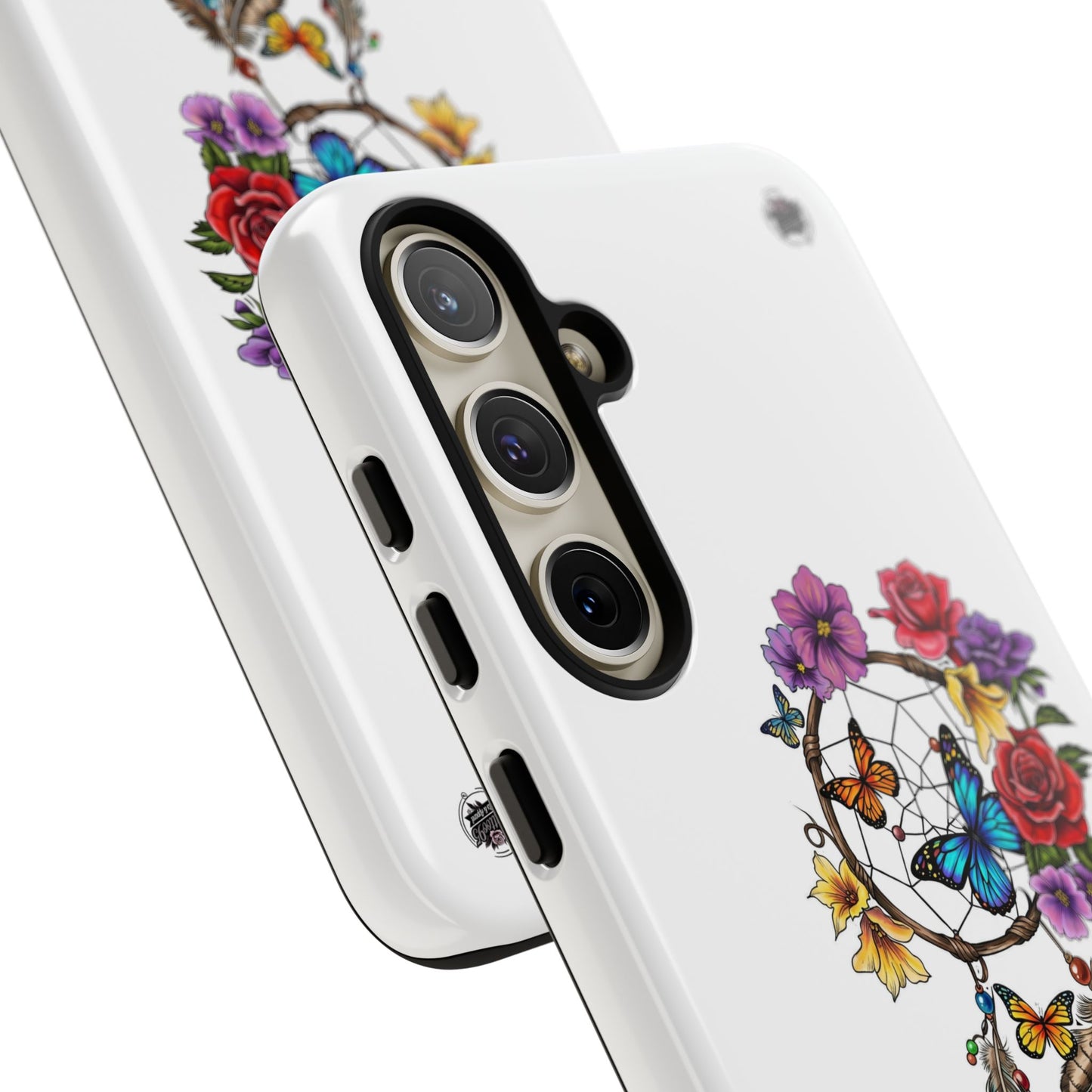 Dreamcatcher &  Butterflies White — Tough Galaxy S10-S25 Series Protective Cover