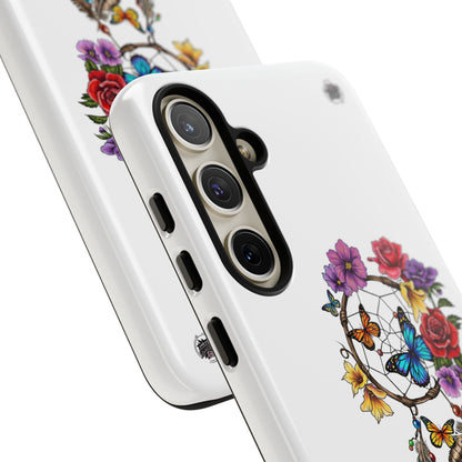 Dreamcatcher &  Butterflies White — Tough Galaxy S10-S25 Series Protective Cover
