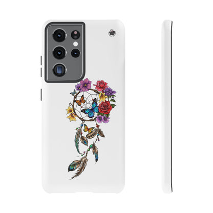 Dreamcatcher &  Butterflies White — Tough Galaxy S10-S25 Series Protective Cover