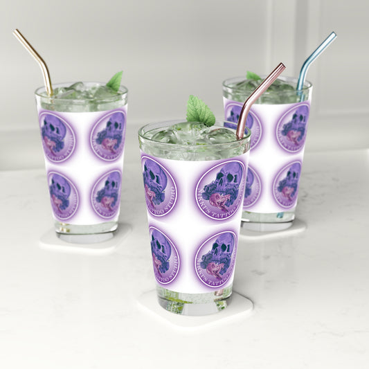 Nikki's Tattoo Studio Collection - Skull and Snake Logo, Beer 16oz Pint Glass