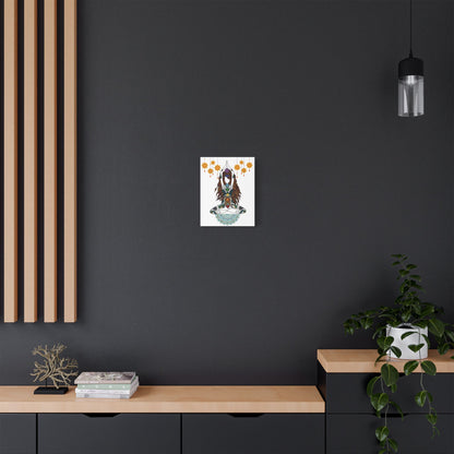 Yoga Goddess Meditation Lotus Mandala -- Satin Canvas Wall Art — 11x14 Meditation Print