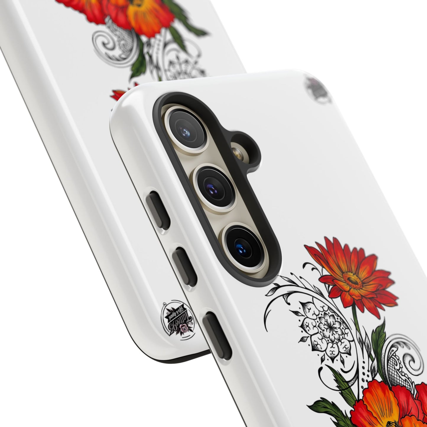 Floral Red Poppy - Tough Galaxy Phone Case Series S10-S25 Series