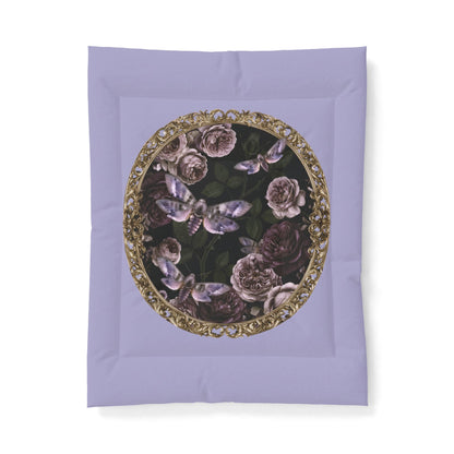 Vintage Floral Cotton Comforter – Dark Botanical Bedspread